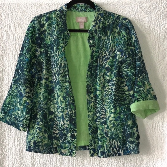 CHICO'S Long Sleeve Open Front Jacket - Picture 1 of 7